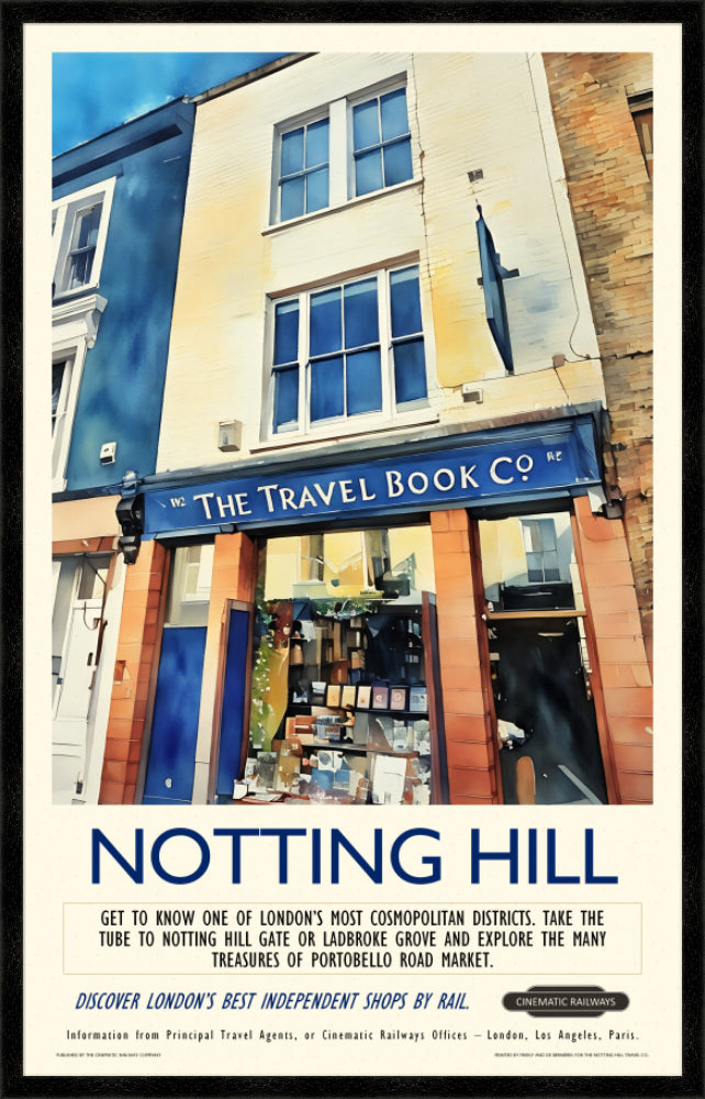 Notting Hill  - a vintage travel poster inspired by your favourite film / movie - Cinematic Railways