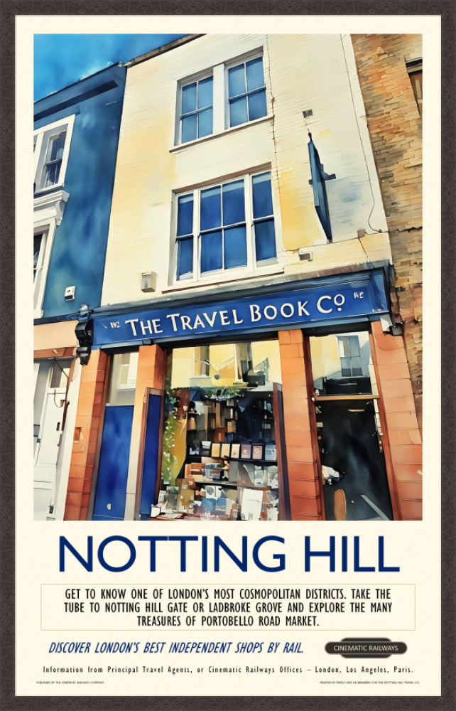 Notting Hill  - a vintage travel poster inspired by your favourite film / movie - Cinematic Railways