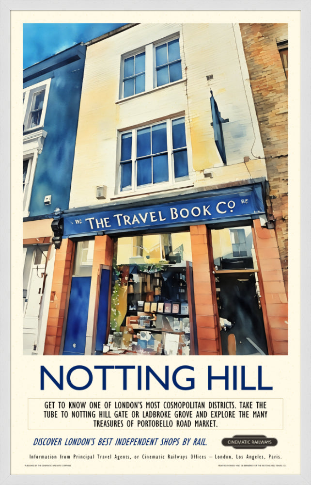 Notting Hill  - a vintage travel poster inspired by your favourite film / movie - Cinematic Railways