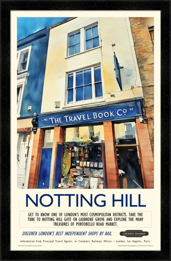 Notting Hill  - a vintage travel poster inspired by your favourite film / movie - Cinematic Railways