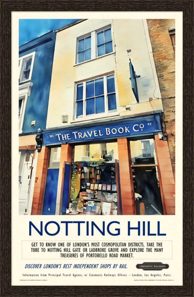 Notting Hill  - a vintage travel poster inspired by your favourite film / movie - Cinematic Railways