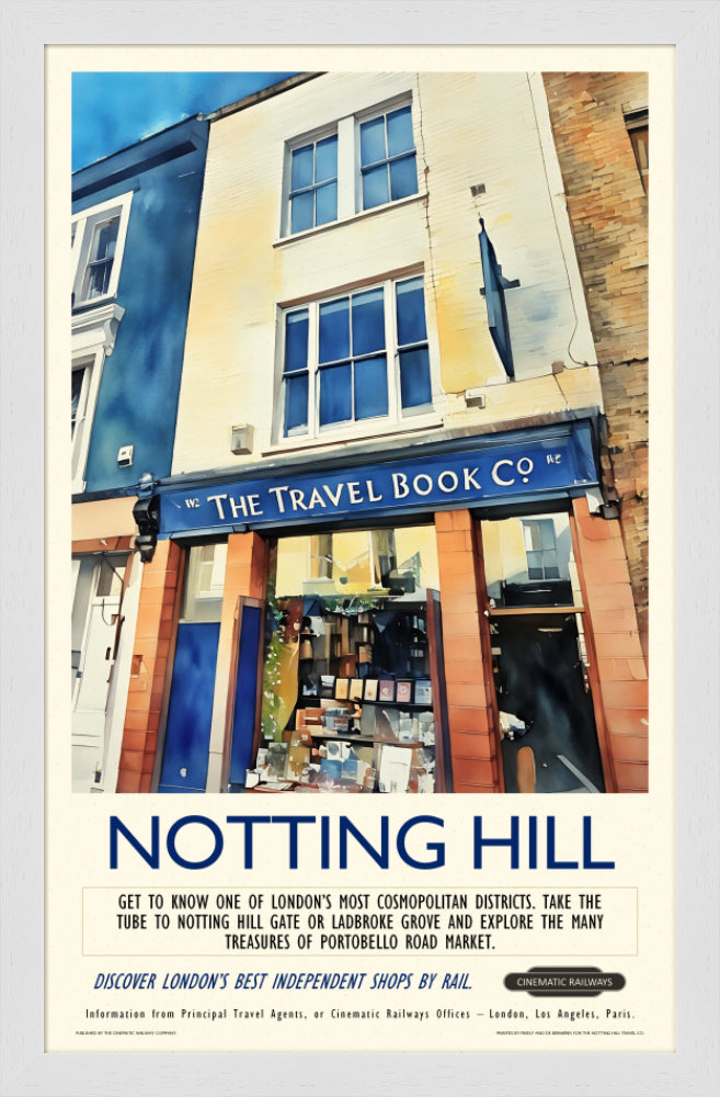 Notting Hill  - a vintage travel poster inspired by your favourite film / movie - Cinematic Railways