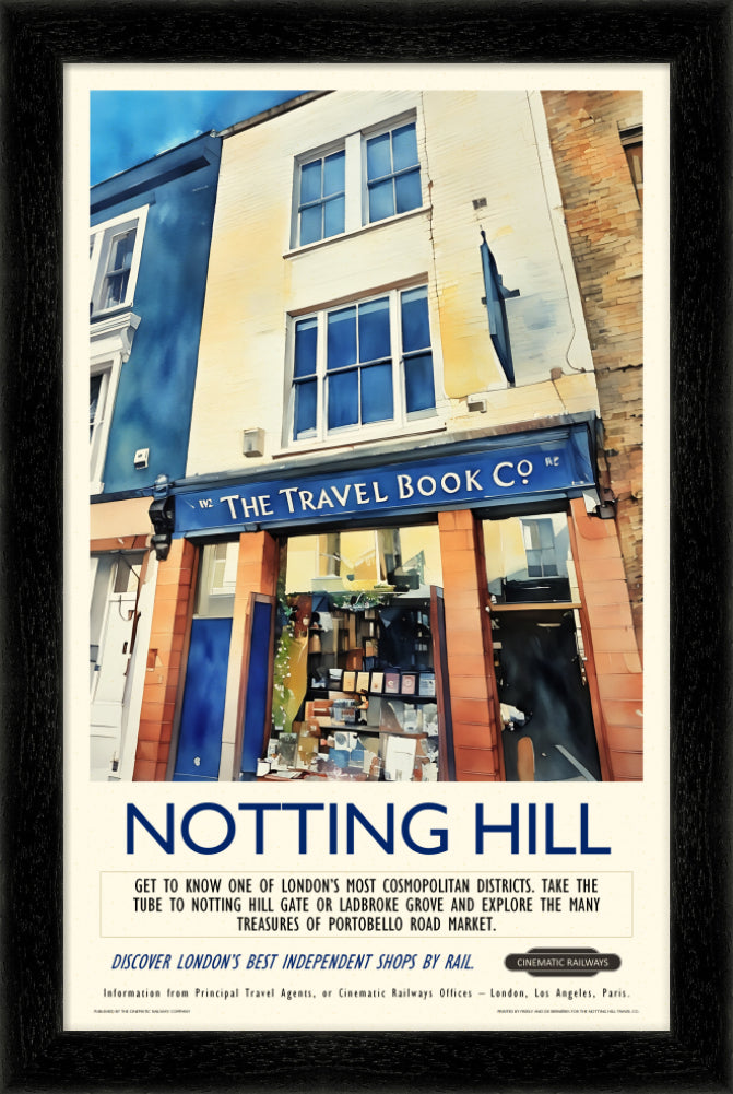 Notting Hill  - a vintage travel poster inspired by your favourite film / movie - Cinematic Railways