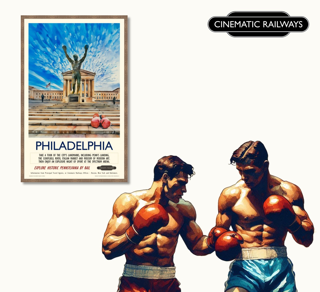 Philadelphia  - a vintage travel poster inspired by your favourite film / movie - Cinematic Railways