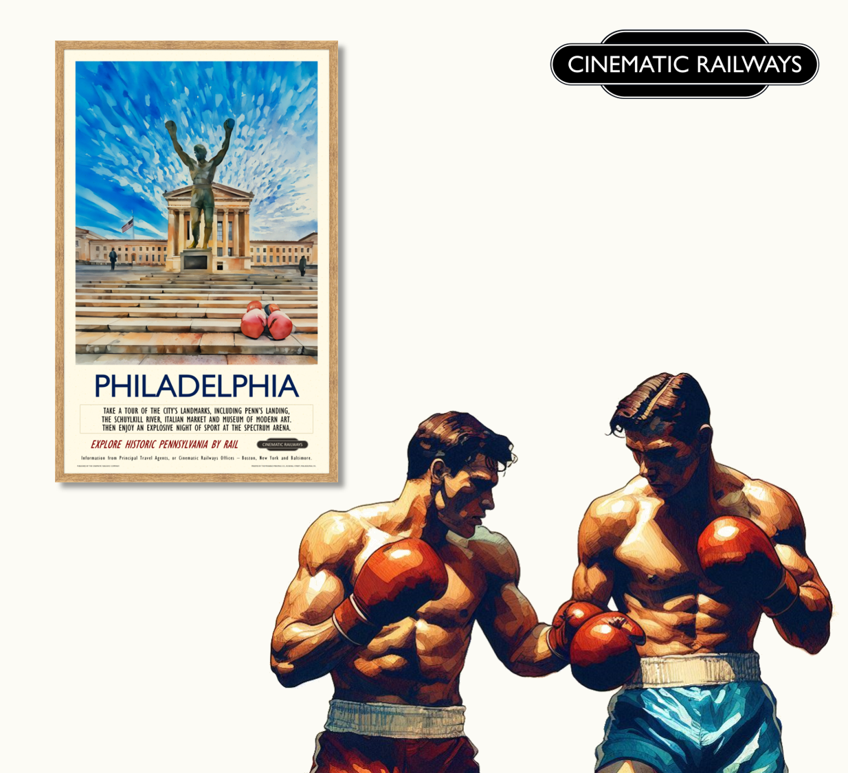 Philadelphia  - a vintage travel poster inspired by your favourite film / movie - Cinematic Railways