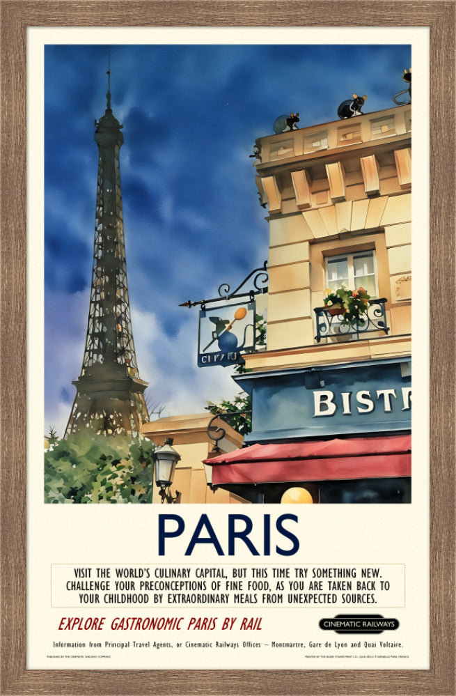 Paris  - a vintage travel poster inspired by your favourite film / movie - Cinematic Railways