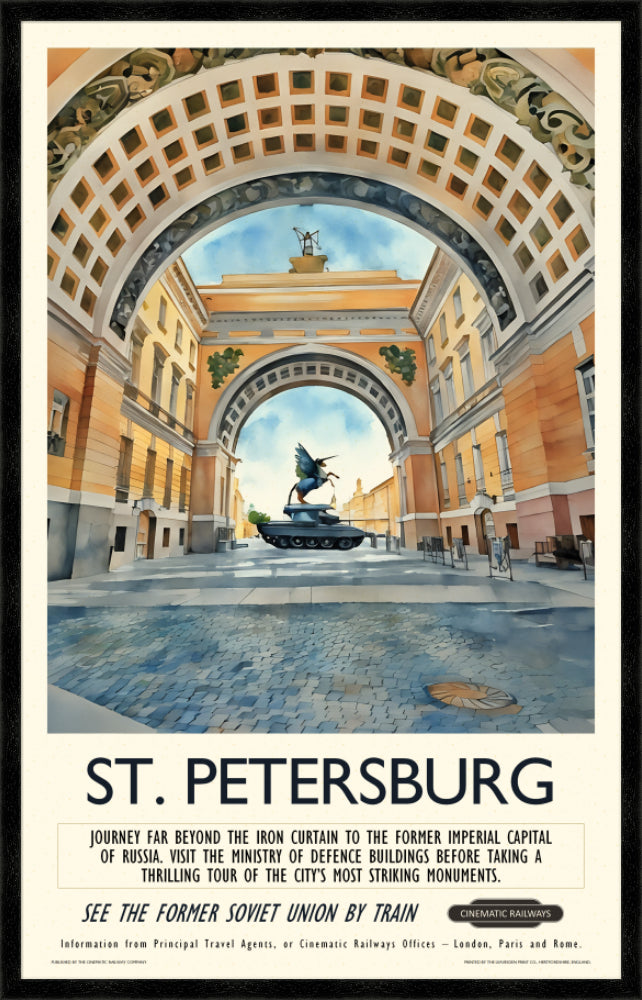 St. Petersburg  - a vintage travel poster inspired by your favourite film / movie - Cinematic Railways