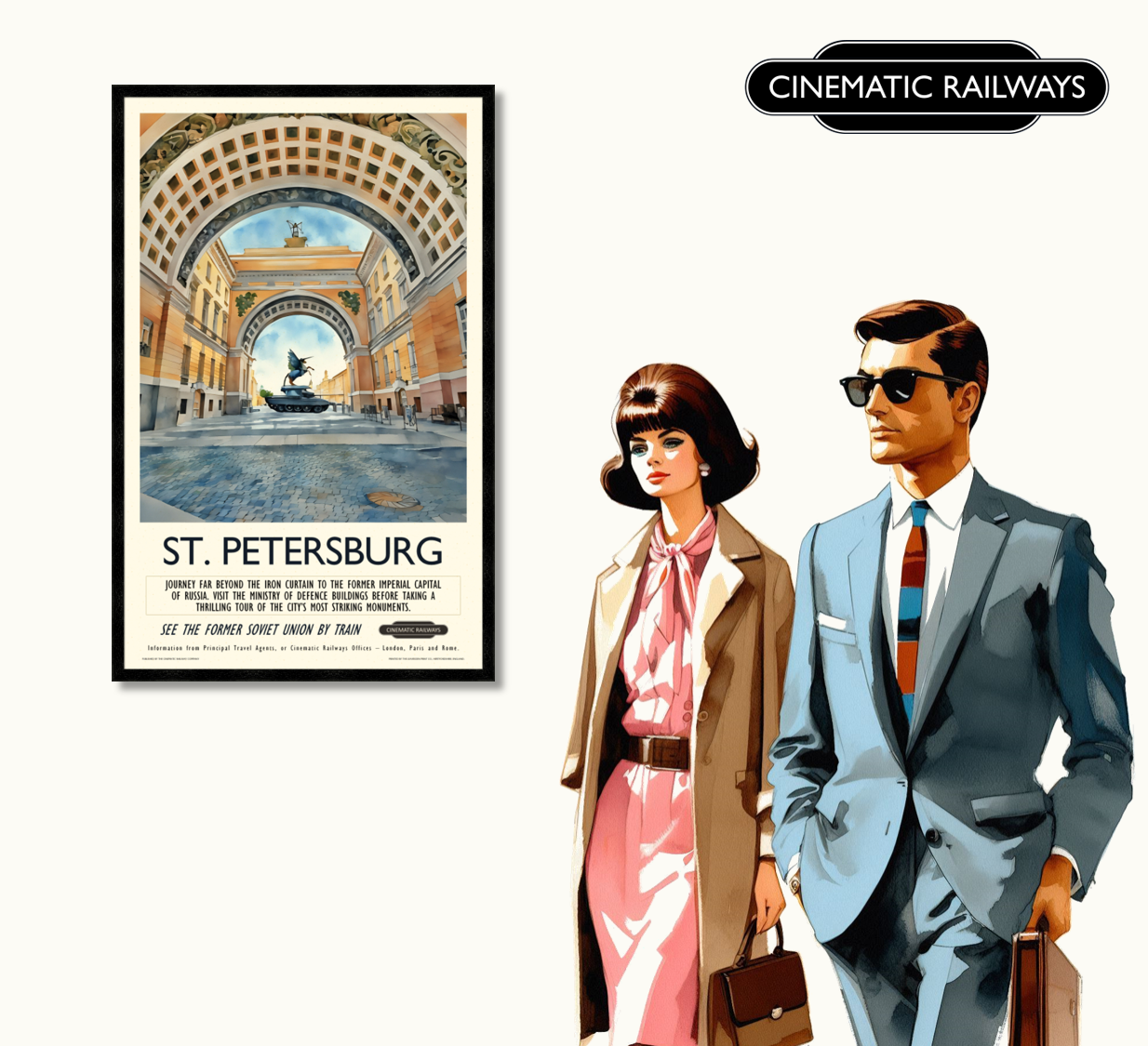 St. Petersburg  - a vintage travel poster inspired by your favourite film / movie - Cinematic Railways