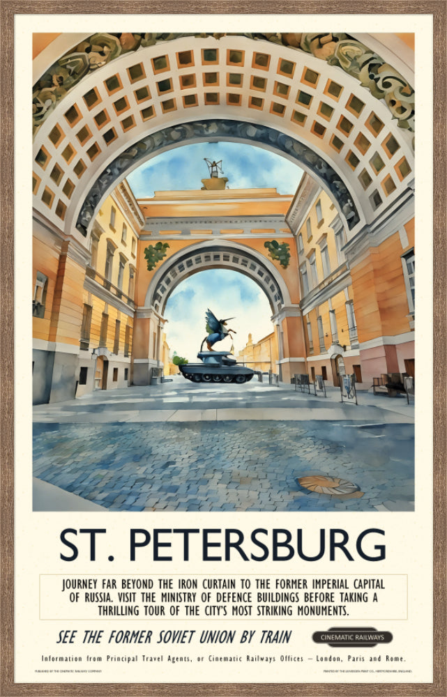 St. Petersburg  - a vintage travel poster inspired by your favourite film / movie - Cinematic Railways