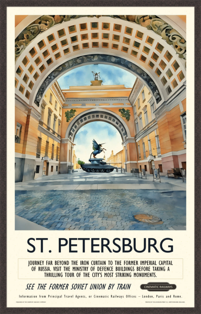 St. Petersburg  - a vintage travel poster inspired by your favourite film / movie - Cinematic Railways