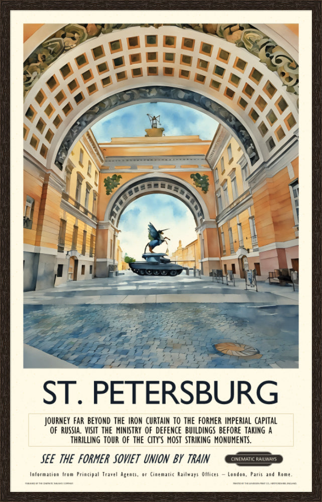 St. Petersburg  - a vintage travel poster inspired by your favourite film / movie - Cinematic Railways