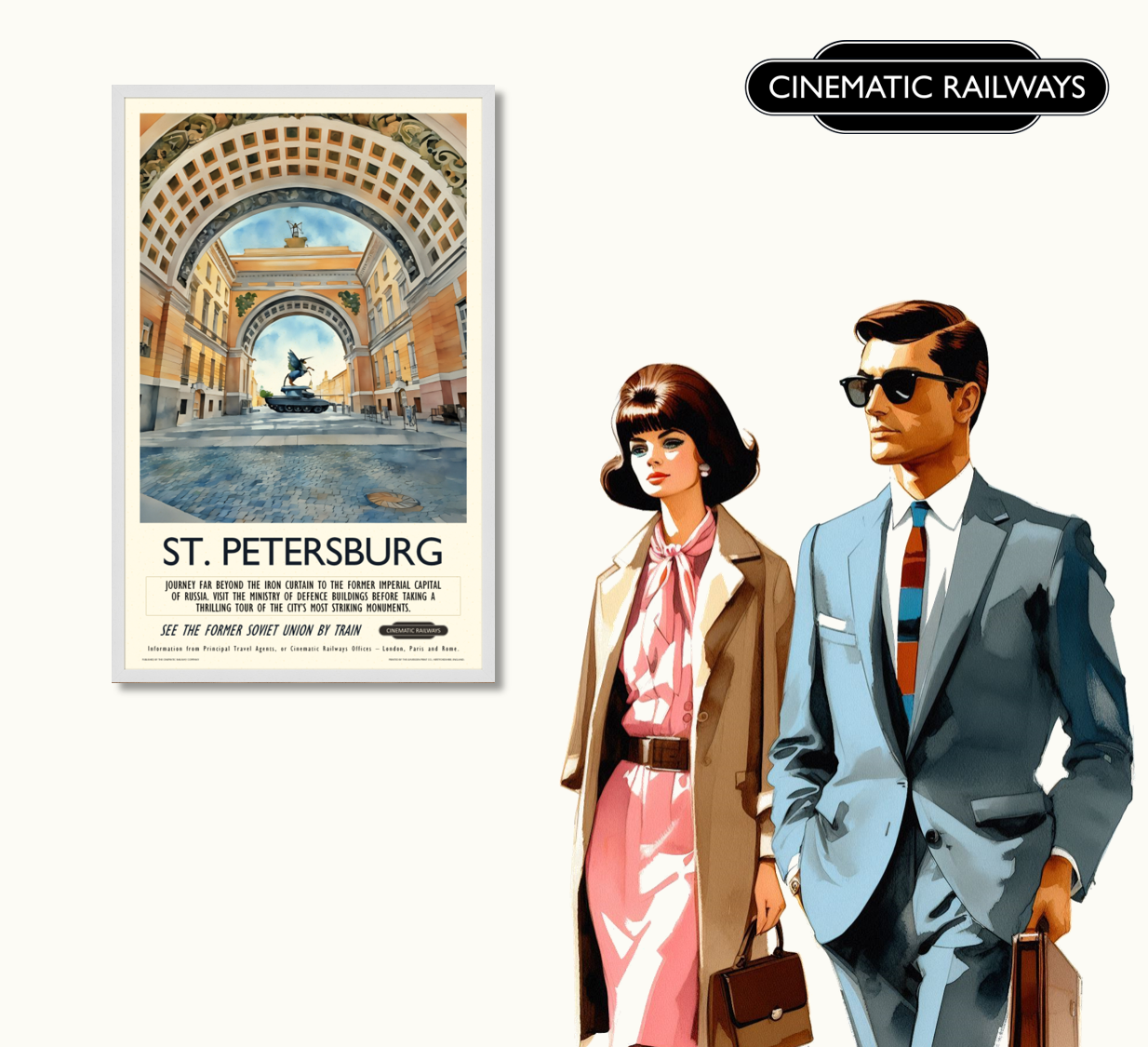 St. Petersburg  - a vintage travel poster inspired by your favourite film / movie - Cinematic Railways