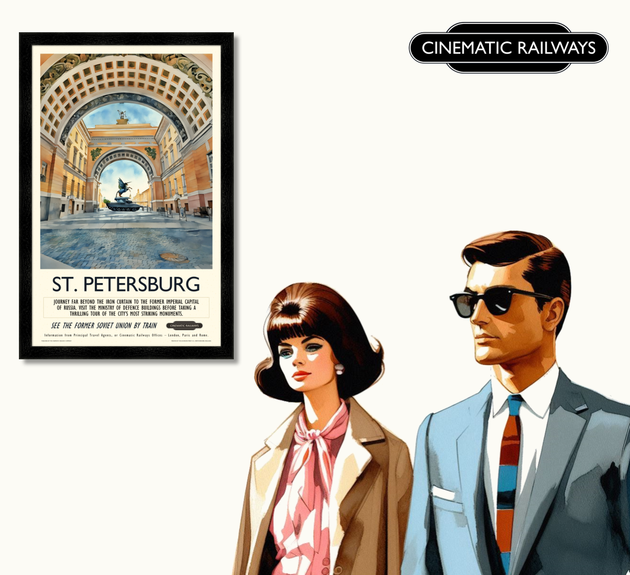 St. Petersburg  - a vintage travel poster inspired by your favourite film / movie - Cinematic Railways