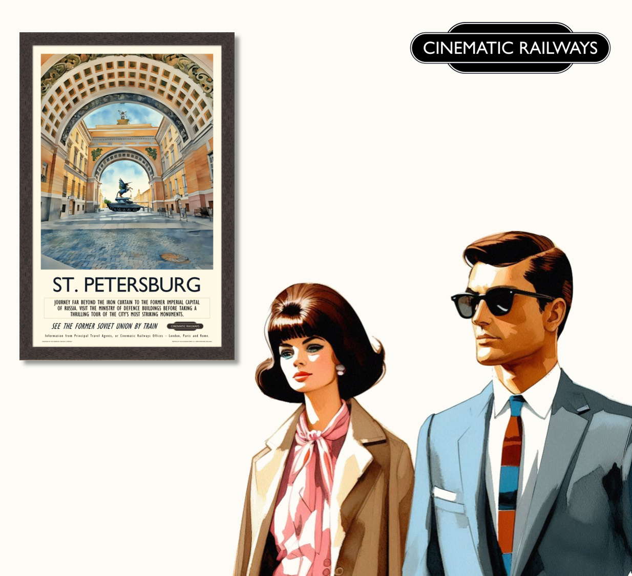 St. Petersburg  - a vintage travel poster inspired by your favourite film / movie - Cinematic Railways