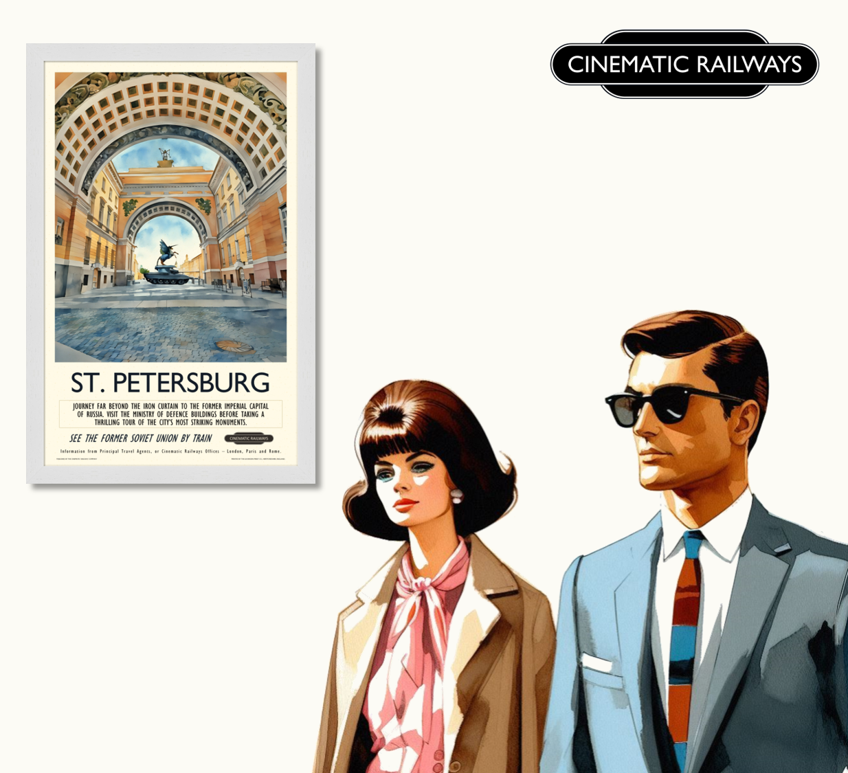 St. Petersburg  - a vintage travel poster inspired by your favourite film / movie - Cinematic Railways