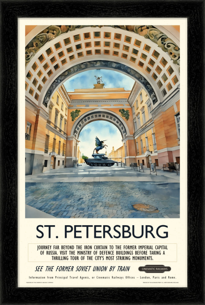 St. Petersburg  - a vintage travel poster inspired by your favourite film / movie - Cinematic Railways