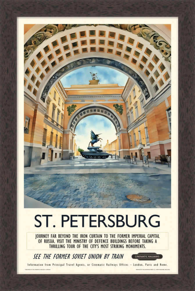 St. Petersburg  - a vintage travel poster inspired by your favourite film / movie - Cinematic Railways