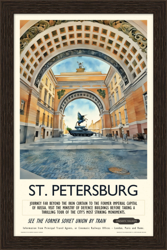 St. Petersburg  - a vintage travel poster inspired by your favourite film / movie - Cinematic Railways