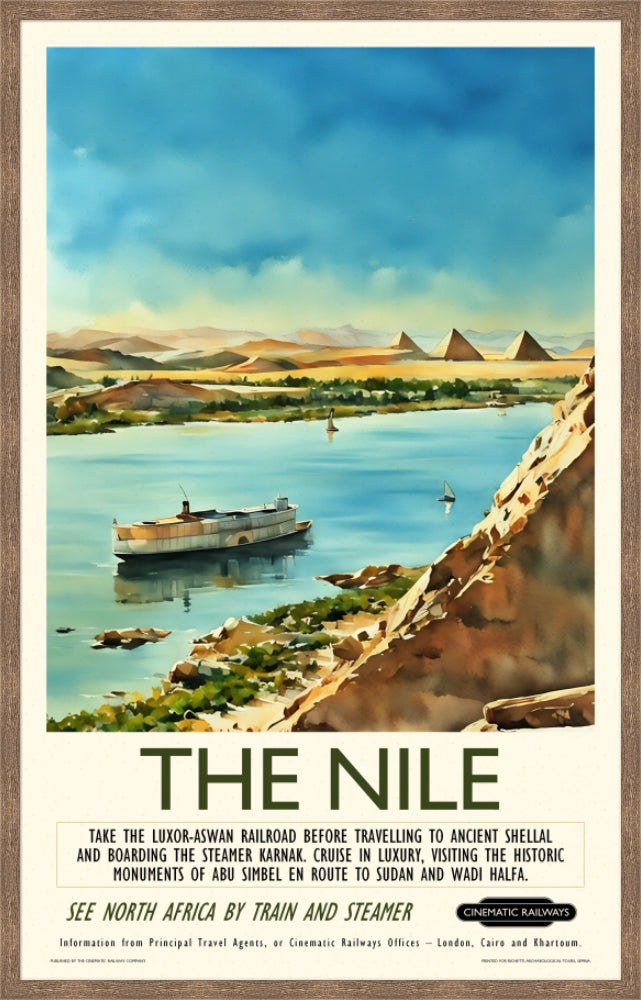 The Nile  - a vintage travel poster inspired by your favourite film / movie - Cinematic Railways