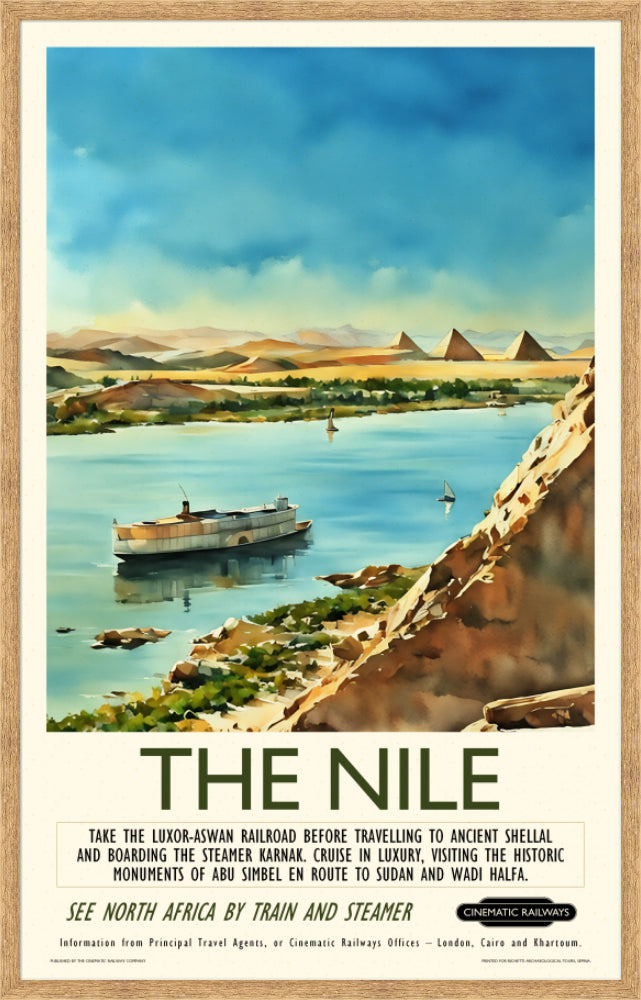 The Nile  - a vintage travel poster inspired by your favourite film / movie - Cinematic Railways