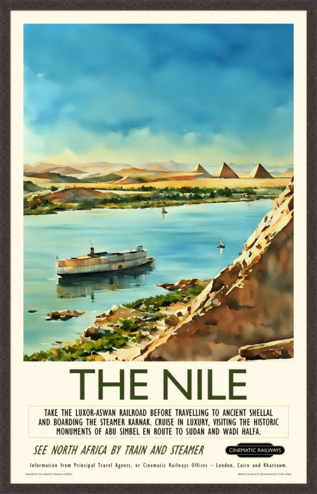 The Nile  - a vintage travel poster inspired by your favourite film / movie - Cinematic Railways