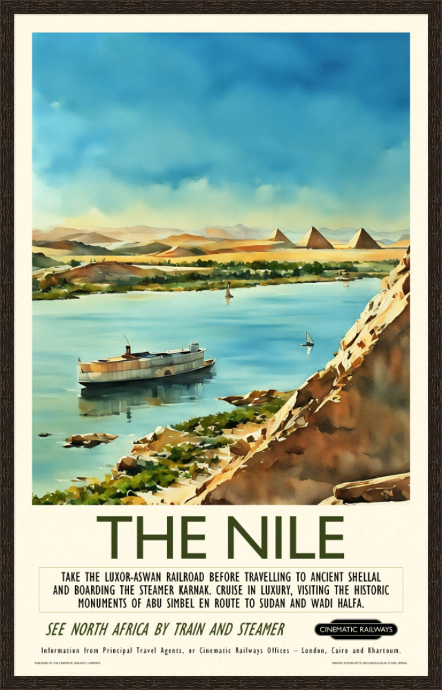 The Nile  - a vintage travel poster inspired by your favourite film / movie - Cinematic Railways