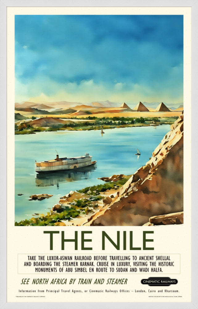 The Nile  - a vintage travel poster inspired by your favourite film / movie - Cinematic Railways