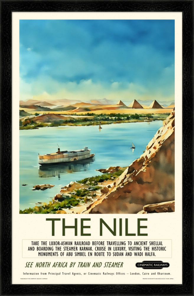 The Nile  - a vintage travel poster inspired by your favourite film / movie - Cinematic Railways