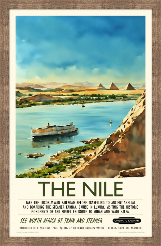 The Nile  - a vintage travel poster inspired by your favourite film / movie - Cinematic Railways