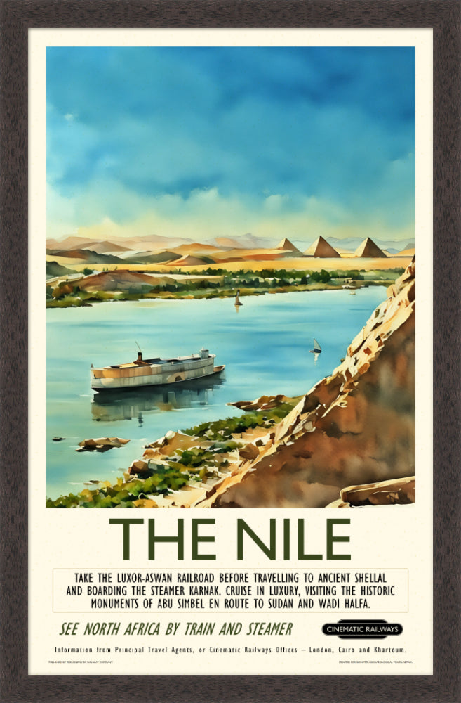 The Nile  - a vintage travel poster inspired by your favourite film / movie - Cinematic Railways