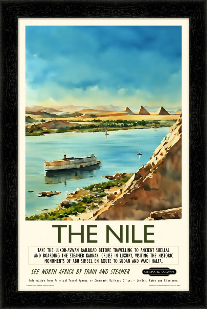 The Nile  - a vintage travel poster inspired by your favourite film / movie - Cinematic Railways