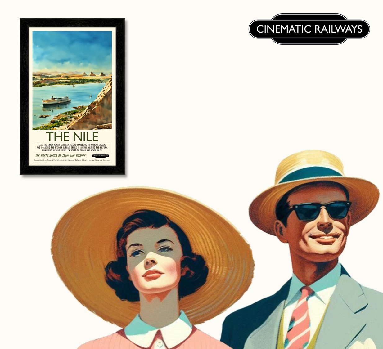 The Nile  - a vintage travel poster inspired by your favourite film / movie - Cinematic Railways