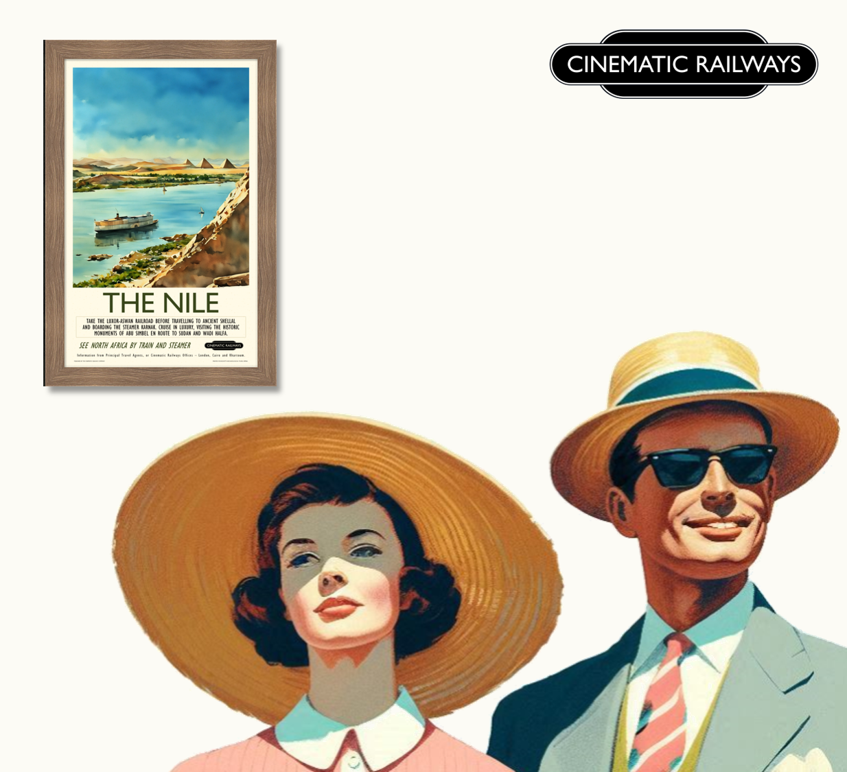 The Nile  - a vintage travel poster inspired by your favourite film / movie - Cinematic Railways