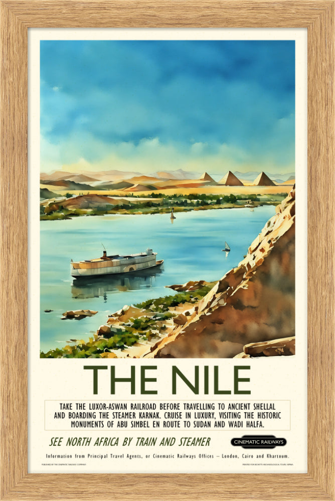 The Nile  - a vintage travel poster inspired by your favourite film / movie - Cinematic Railways