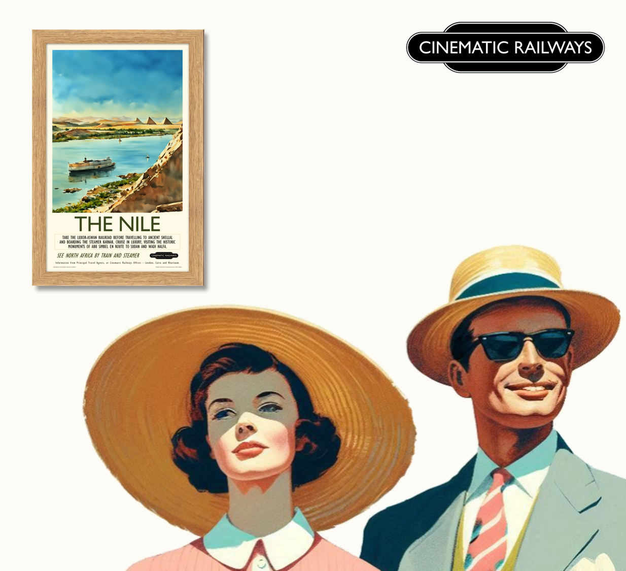 The Nile  - a vintage travel poster inspired by your favourite film / movie - Cinematic Railways