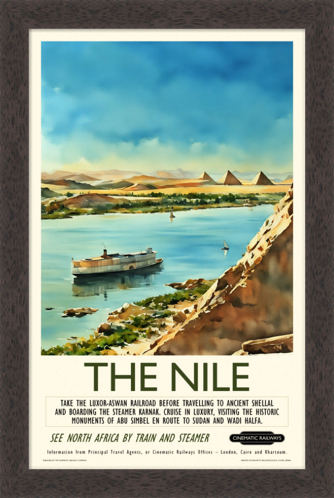 The Nile  - a vintage travel poster inspired by your favourite film / movie - Cinematic Railways