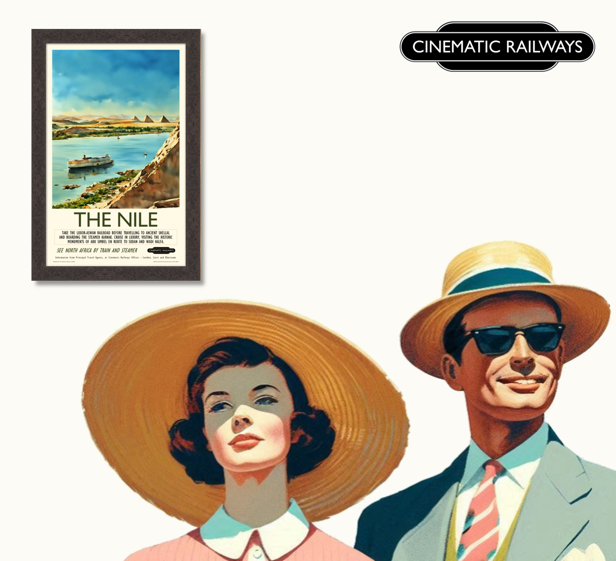 The Nile  - a vintage travel poster inspired by your favourite film / movie - Cinematic Railways