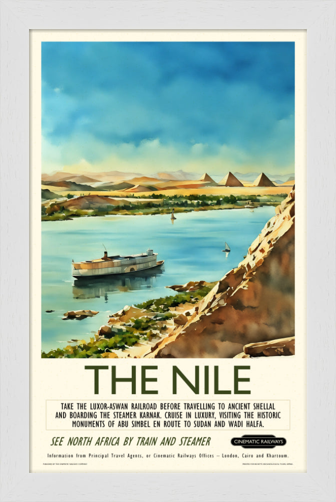 The Nile  - a vintage travel poster inspired by your favourite film / movie - Cinematic Railways