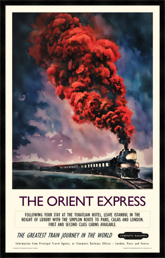The Orient Express  - a vintage travel poster inspired by your favourite film / movie - Cinematic Railways