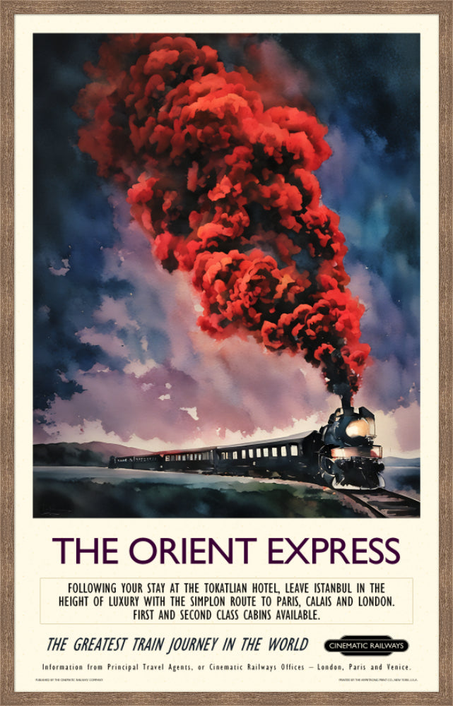 The Orient Express  - a vintage travel poster inspired by your favourite film / movie - Cinematic Railways