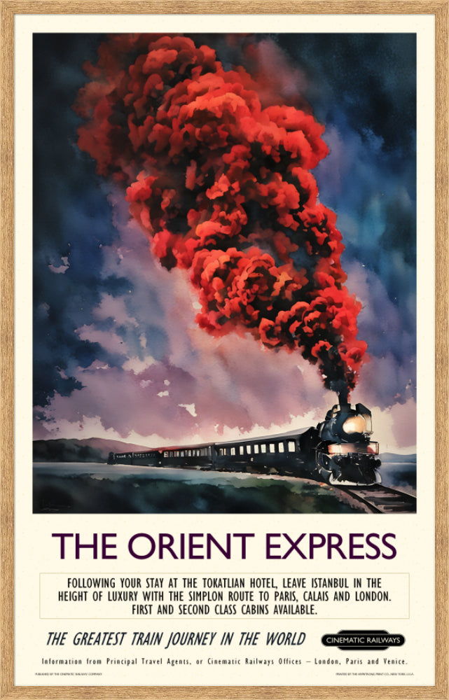 The Orient Express  - a vintage travel poster inspired by your favourite film / movie - Cinematic Railways