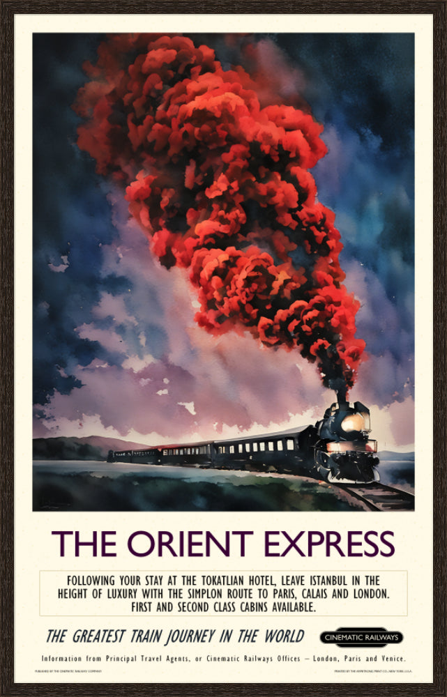 The Orient Express  - a vintage travel poster inspired by your favourite film / movie - Cinematic Railways