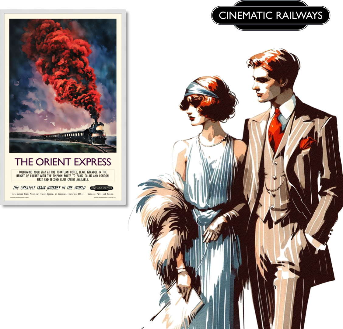 The Orient Express  - a vintage travel poster inspired by your favourite film / movie - Cinematic Railways