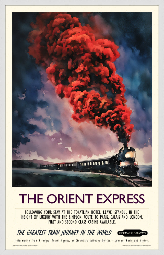 The Orient Express  - a vintage travel poster inspired by your favourite film / movie - Cinematic Railways