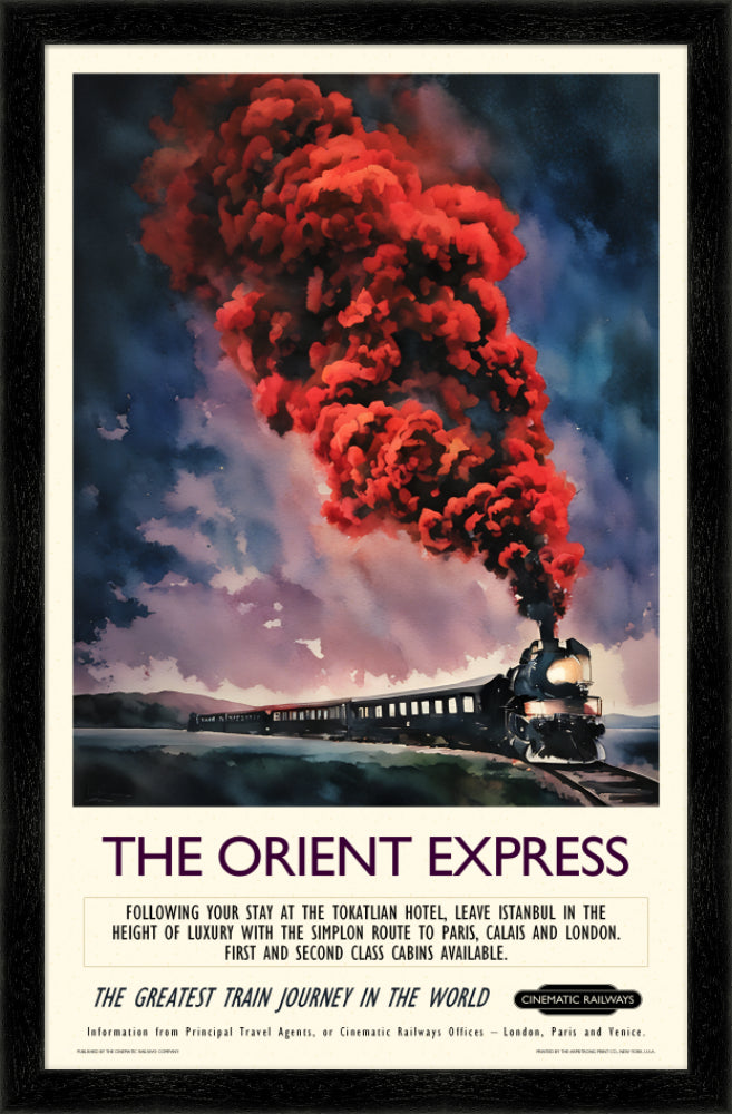 The Orient Express  - a vintage travel poster inspired by your favourite film / movie - Cinematic Railways