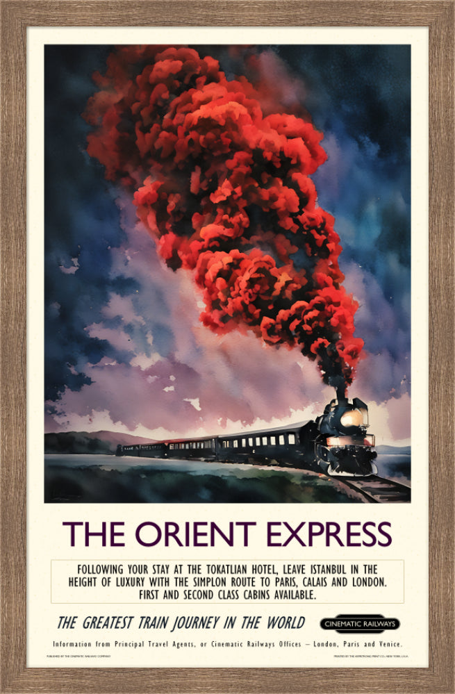 The Orient Express  - a vintage travel poster inspired by your favourite film / movie - Cinematic Railways