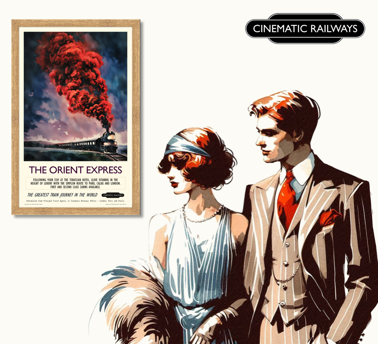 The Orient Express  - a vintage travel poster inspired by your favourite film / movie - Cinematic Railways