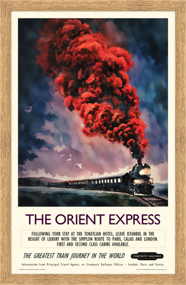 The Orient Express  - a vintage travel poster inspired by your favourite film / movie - Cinematic Railways