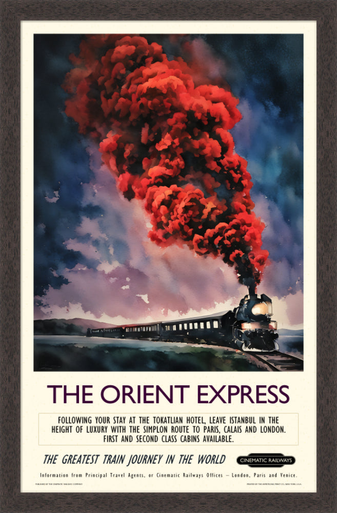 The Orient Express  - a vintage travel poster inspired by your favourite film / movie - Cinematic Railways