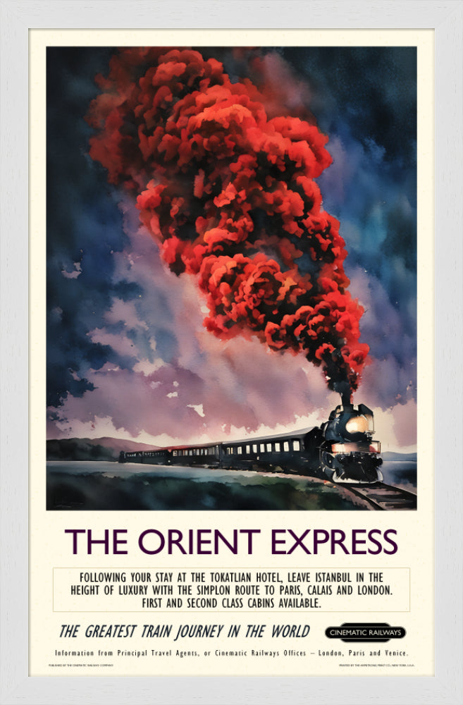 The Orient Express  - a vintage travel poster inspired by your favourite film / movie - Cinematic Railways